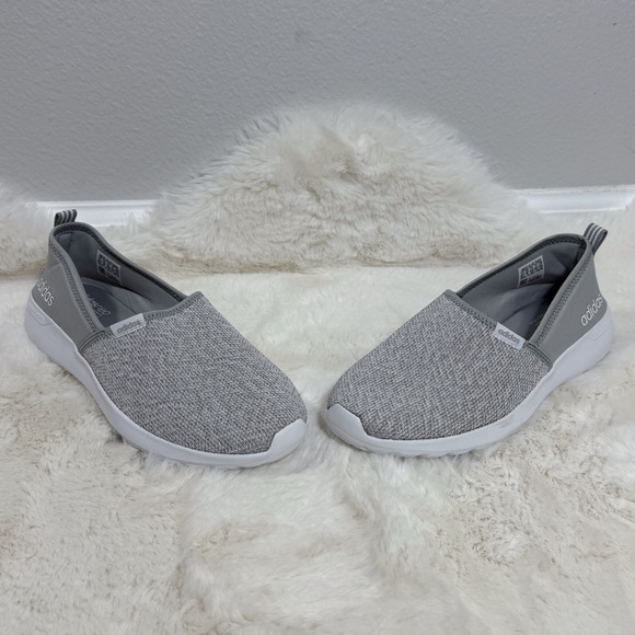 Adidas Cloudfoam Lite Walking Slip On Shoes Gray White Slip-On Sneakers Size 9.5 - Picture 5 of 11